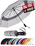 Repel Paraguas plegable Antiviento y - Apertura automática fácil - Paraguas Grande, Guarda Chuva Compacto y Duradero, Estructura de Fibra de Vidrio Resistente - Cabe en una Mochila o Bolso