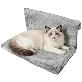 Cat Bed for Heaters, Katzenheizungsliege mit Kuscheligem Plüschbezug, Katzenheizungsliege, Kuschelige Cat Hammock Heating, Heizungsliege Katzen für Alle Heizkörper (Grau)