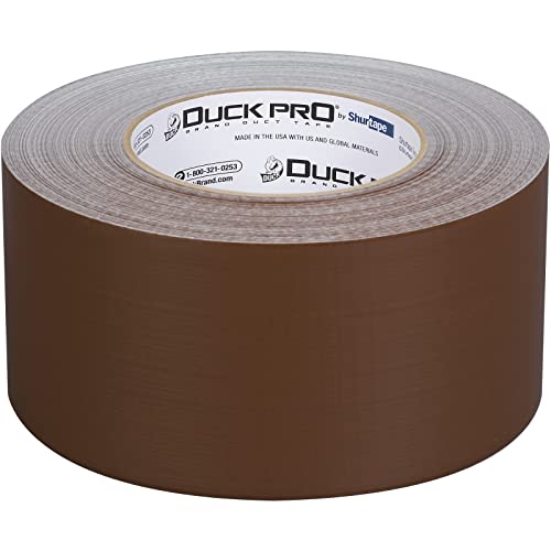 Image of Duck Pro by Shurtape Professional Grade, Industrial Colored Cloth Duct Tape for Industrial Color-Coding, HVAC and Automotive, 72mm x 60yd, 10.0 mil, Brown, 1 Roll (105506)