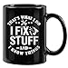 LOZACHE Novelty Fathers Day Dad Birthday Graduation Gifts from Daughter Son Wife kids Him Her, Funny Coffee Mug Gifts For echanic men Handyman That's What I Do I Fix Stuff And I Know Things