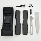 Dersbor Men's Pocket Knife with Belt Clip, Window Breaker, Black Nylon Sheath, Camping Outdoor Everyday Carry Tools, Cool Sharp Gift Knives