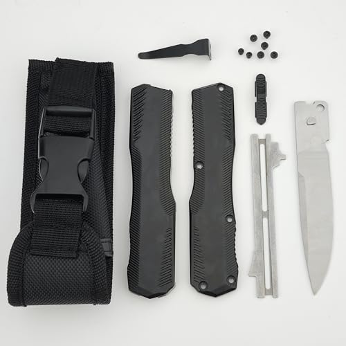 Dersbor Men's Pocket Knife with Belt Clip, Window Breaker, Black Nylon Sheath, Camping Outdoor Everyday Carry Tools, Cool Sharp Gift Knives