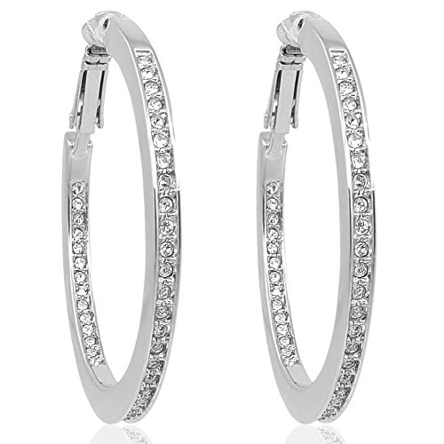 Preisvergleich Produktbild Creolen mit Kristallen von Swarovski® Silber Ohrringe NOBEL SCHMUCK®