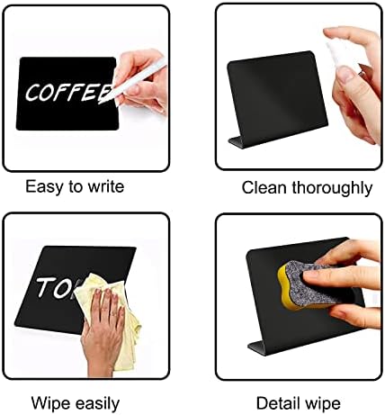 19PCS Mini Chalkboard Signs Set, Basicon Small Blackboard with Liquid Chalk Markers Eraser Little Chalkboard Signs for School/Wedding/Birthday/Buffet/Party/Message Boards (4x3 inch)
