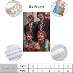 LUISAS Poster vintage des Beatles sur toile – Impression d’art moderne pour chambre à coucher – 30 x 45 cm - Les Beatles, Paul McCartney, John Lennon, RIngo Starr, George Harrison LUISAS Poster vintage des Beatles sur toile - Impression d'art moderne pour chambre à coucher - 30 x 45 cm – Image 3