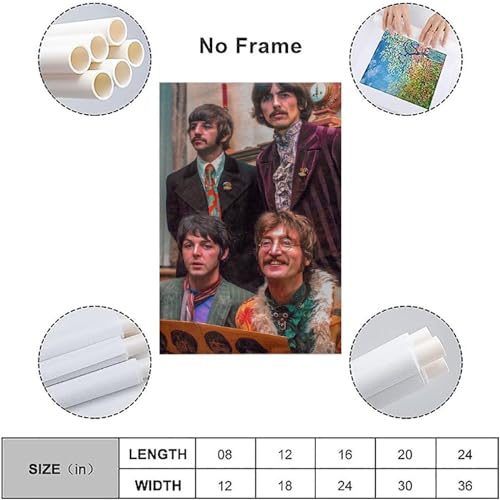 LUISAS Poster vintage des Beatles sur toile – Impression d’art moderne pour chambre à coucher – 30 x 45 cm - Les Beatles, Paul McCartney, John Lennon, RIngo Starr, George Harrison LUISAS Poster vintage des Beatles sur toile - Impression d'art moderne pour chambre à coucher - 30 x 45 cm – Image 4