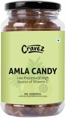 Cravez Dried Amla Candy | Export Quality Aamla | 300 Gram | Low Processed Amla |Natural | No Preservative | No Artificial Colour Used