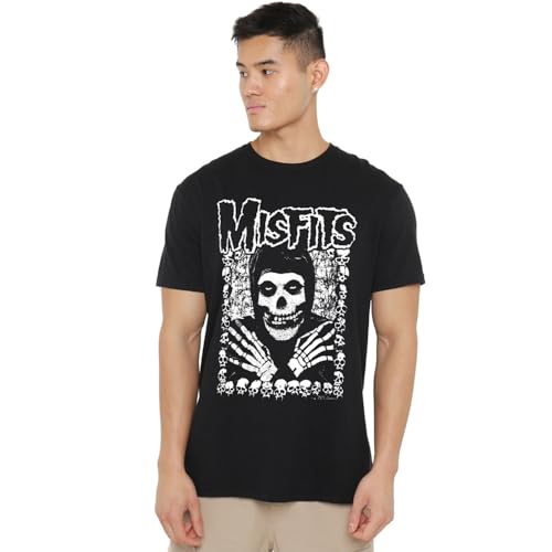 Misfits Misfits T-Shirt Unisexe avec Mains squelettes Noir, Noir, XL