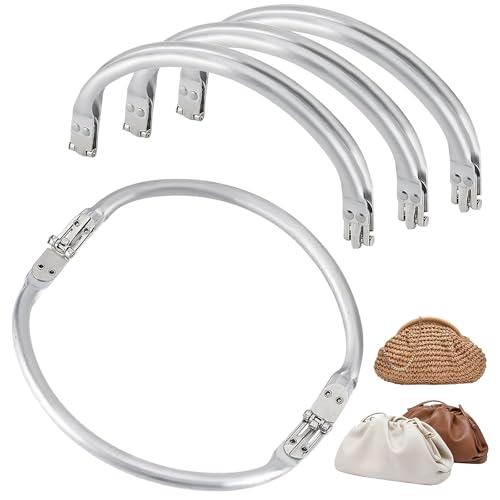 Tkxjry 4 Stück Häkeltaschenverschlüssen, 24 x 9cm Aluminium Taschenbügel Rechteck Rahmen, Taschenrahmen, Rechteckiger Clutch Rahmen für DIY Tasche, Rahmen Tasche in U,Taschenrahmen (190 * 95)