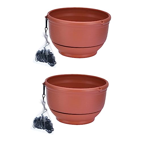 POPETPOP Ensemble De Pots De Fleurs Chlorophytum Pots De Fleurs Suspendus en Plastique Design Simple Parfait pour Le Bureau Et Le Salon