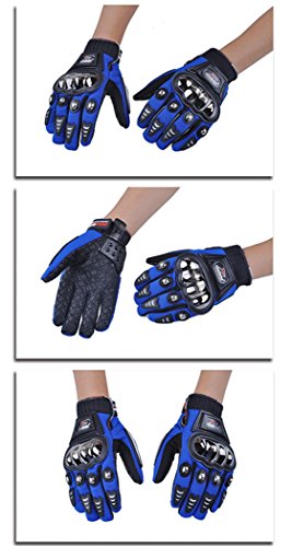 Lorsoul Steel Knuckle Motorcycle Gloves Motorbike Protective Riding Accessories, Tactical Racing Combat Training Army Shooting Outdoor Gloves (Blue, Xx-Large) #TOP5