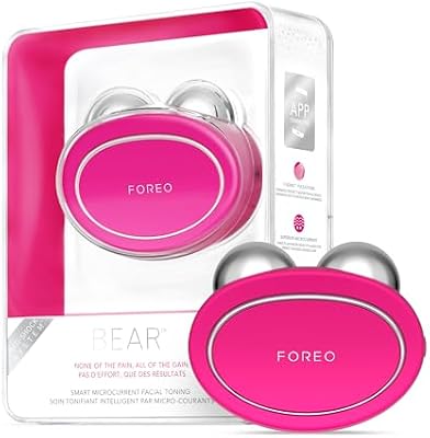 FOREO BEAR Masajeador facial eléctrico de microcorrientes - Define el contorno de la mandíbula - Lifting facial no invasivo - Anti arrugas - Seguro e indoloro - Fuchsia