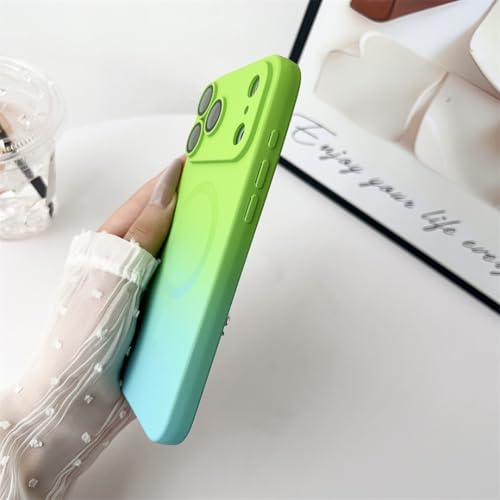 Coque iPhone 15 Pro magnétique rose en silicone dégradé idéale pour charger au quotidien - 6