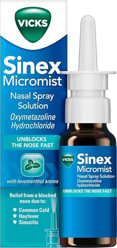 Image of Vicks Sinex Micromist, Decongestant Nasal Spray for Blocked Nose Due to Cold Or Rhinitis 15ml