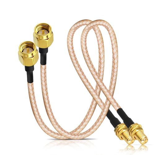 Bingfu SMA Female Bulkhead Mount to SMA Male RG316 Antenna Extension Coaxial Cable 12 inch 30cm (2-Pack) for 4G LTE Router Gateway Modem Ham Radio SDR USB Dongle Receiver