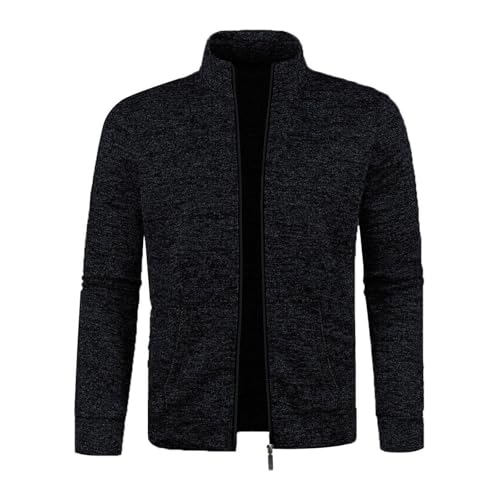 Mens Jackets Stand Collar Zip Up Fashion Spring Fall Warm Cardigan Jackets - image 4