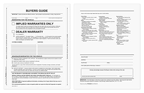 Guide d'acheteur autocollant de voiture occasion avec garantie implicite
