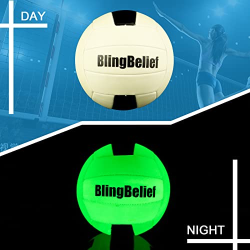 Image of Super Bright Glow in The Dark Baseball,Soccer Ball,Volleyball,Football, Light Up Luminous Baseball, Official Size and Weight Football, Recreational Use Practice Volleyball