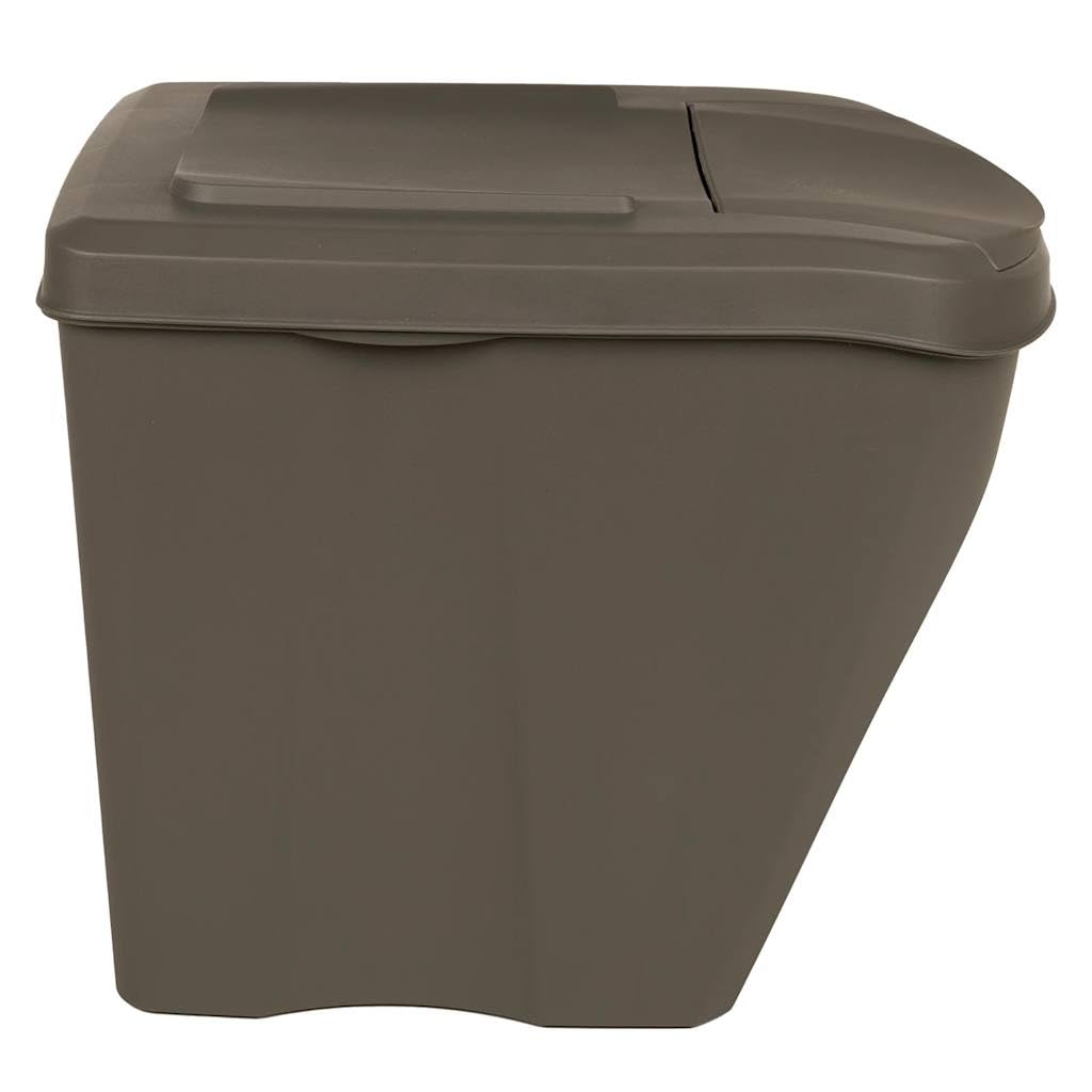 vidaXL 3X Cubos de Basura Apilables Canasta Papelera Oficina Restaurantes Residuo Reciclaje Hogar Cocina Escuelas Polipropileno Gris 75 L