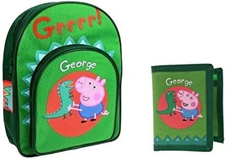 Green Pig George and Mr Dinosaur Backpack and Wallet