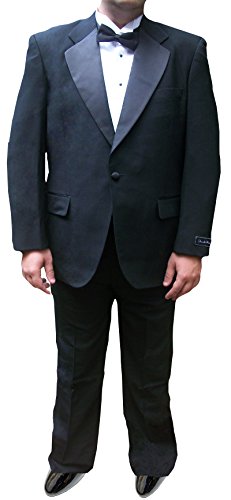 Broadway Tuxmakers Tuxedo Jacket, Mens, Black, Notch Collar, 100% Wool