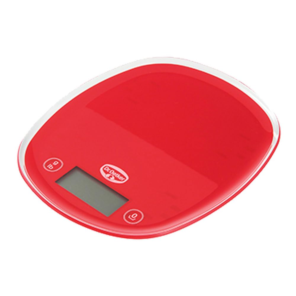 Dr. Oetker Digitale Backwaage 22cm, Küchenwaage mit großem und gut lesbarem Display, präzise Einteilung in 1g-Schritten, hoher Bedienkomfort durch Sensortasten, (Farbe: rot), Menge: 1 Stück Küche, Haushalt & Wohnen
