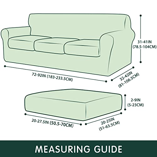 image for CHUN YI 4 Pieces Stretch Sofa Cover for 3 Seater Couch, Washable Soft 