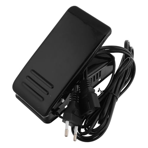 Baluue Pedal de Control para Máquina de Coser Doméstica con Cable de Alimentación Repuesto de Hierro Negro Robusto Compatible con Máquinas Eléctricas y Accesorios de Coser Enchufe