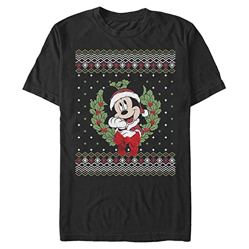 T-shirt Mickey Mouse en coton confortable coupe longue 4XL Tall couleur noir intense