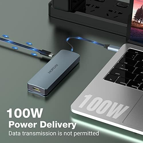 USB C Hub, HOPDAY 6 in 1 USB C Adapter with 4K HDMI Output, 2 USB 3.0, 100W PD, SD/TF Card Reader Compatible with Laptop, MacBook Pro/Air, Surface Pro 8 and Other Type C Devices