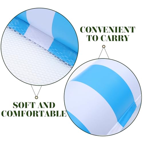 Matelas gonflable piscine rayé bleu ergonomique anti bascule - 4
