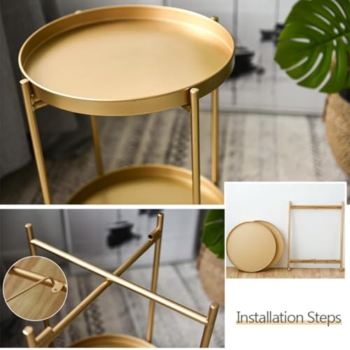 Table d'appoint ronde en fer pour optimiser les petits salons et chambres - 6