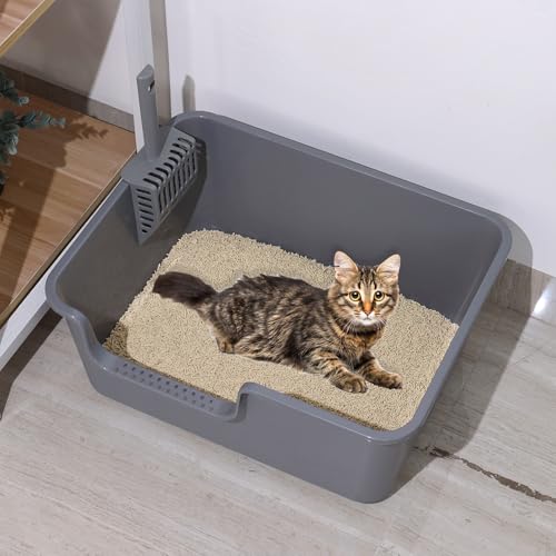 Arenero para gato plástico abierto con borde alto 2 unidades miniatura 7