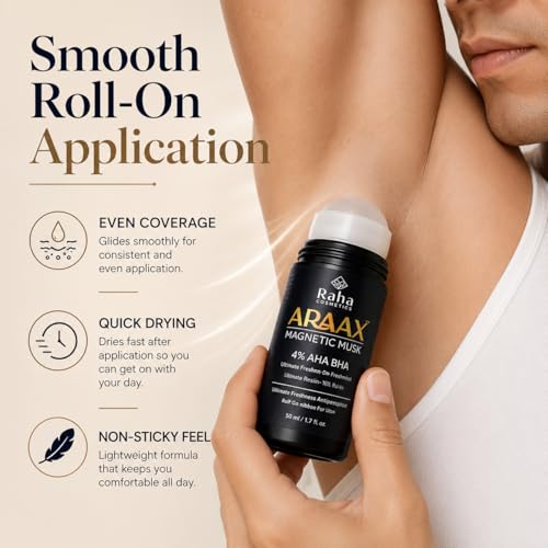 Image of AARONIC-WHITE MUSK - Unisex Roll-On Deodorant - 50ml, Long-Lasting Freshness & Odour Control (Magnetic Musk)