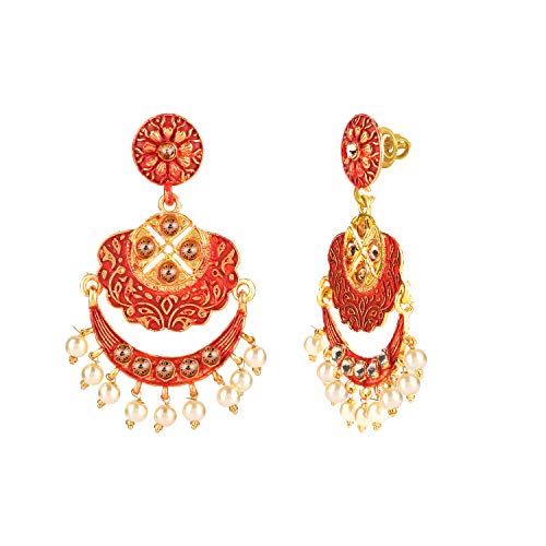 Traditional Meenakari Pearl Earrings