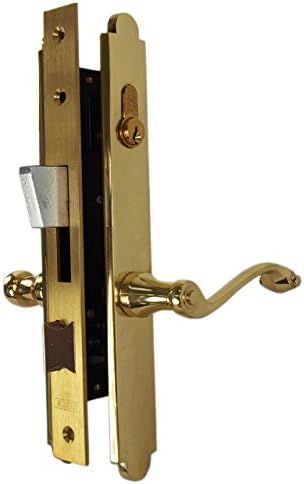 Marks 2750C Polished Brass US3 Mortise Entry Lever Double Cylinder Thinline Right Hand Plate Trim Lock Set for 1" Doors