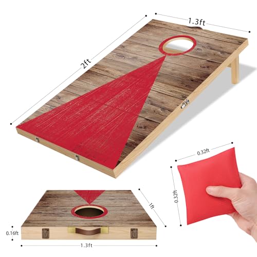 NZQXJXZ Cornhole Game Set, 2 ft x 1.3 ft Solid Wood Premium Corn Hole Boards with 6 Bean Bags and a Carrying Bag, Outdoor Corn Toss Game Set for Kids and Adults - Image 3