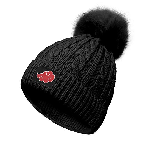 Univeins Baby Beanies Hats Naruto-Akatsuki-Cloud-Akatsuki-Logo- Girls Kid Beanie Knit Cashmere Winter Warm Infant Pom Cap