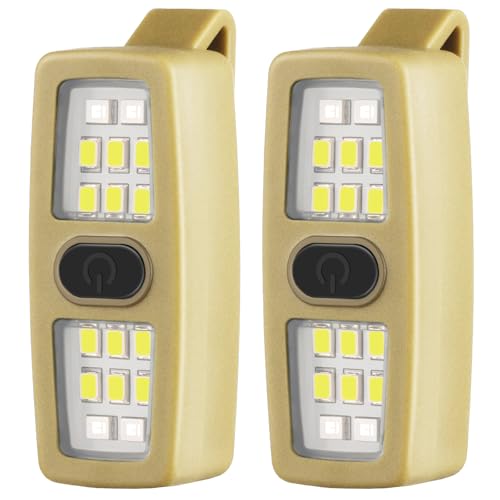 Lembopo Small Rechargeable EDC Flashlight 2 Pack, Clip on Running Lights Gift for Runners, Safety Bike Lights for Dog Walking at Night, Hands Free Running Accessories Gear for Women Men