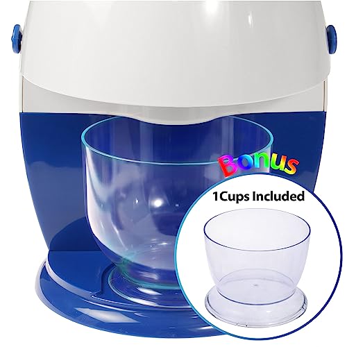 Letusto Shaved Ice Maker - Slushie Machine Use Normal Refrigerator Ice Cubes, with Stainless Steel Blades for Snow Cone, Cocktails and Snow Flakes, Bingsu Ice Shaver (Blue)