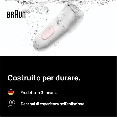 Braun Silk Epil 5 Epilatore Elettrico Donna, Rasoio Elettrico Donna, Wet&Dry, Rimozione Facile Peli, Pelle Liscia, Include Testina Rasoio, Pettine Regolatore E Spazzola Esfoliante,5-060,Rosa Flamingo - 7