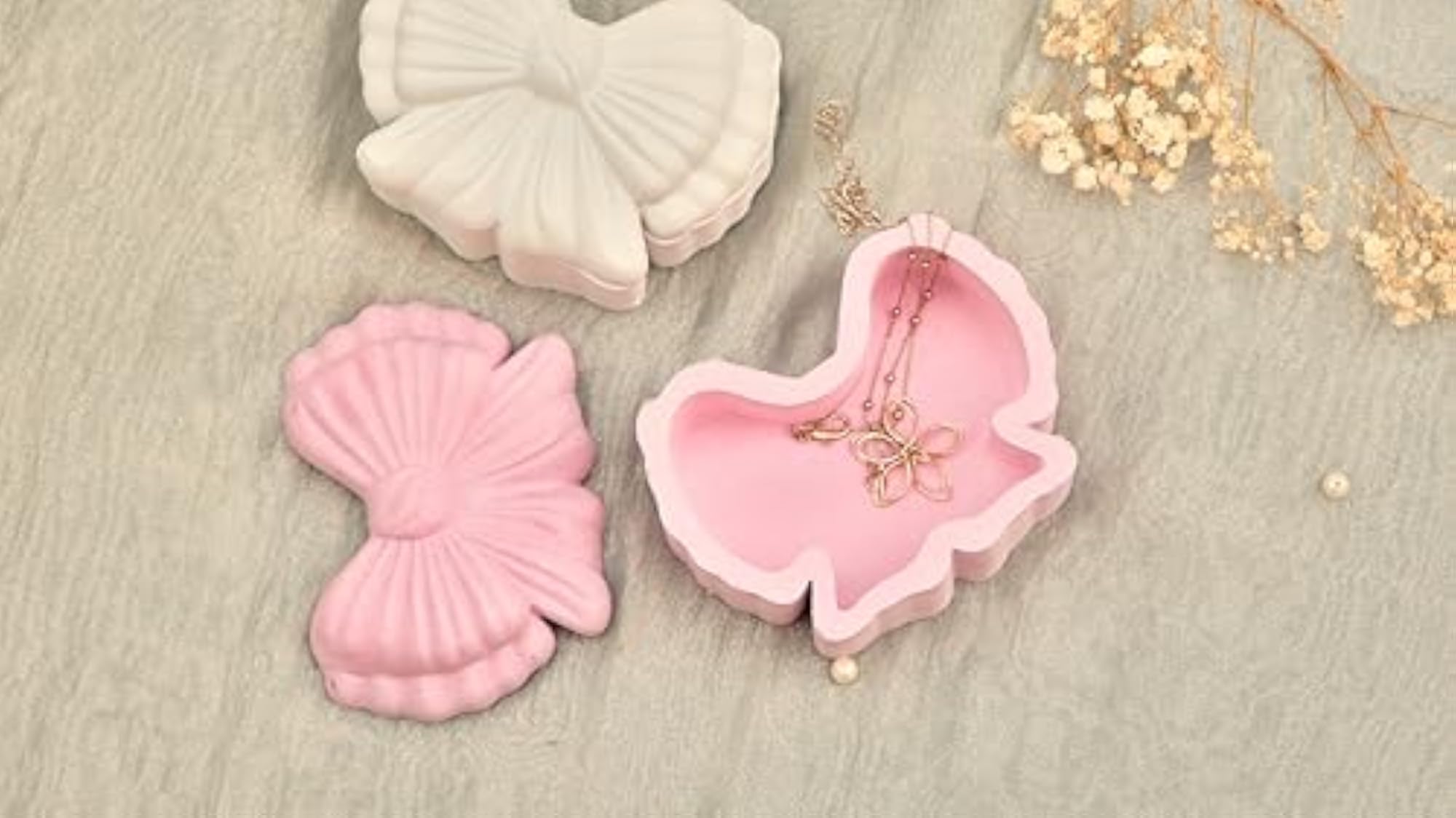 Handcrafted Bow Trinket Jar with Lid, Eco Resin