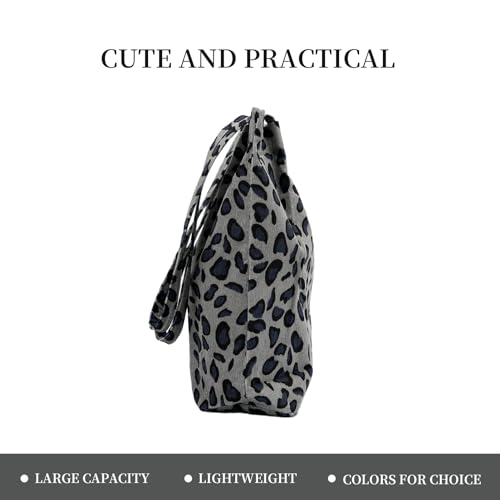 Corduroy Tote Bag Cute Tote Bags for Women Shoulder Bag with Inner Pocket for Work Beach Travel and Shopping Grocery