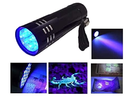 Mini Lanterna Luz Ultra Violeta Com 9 Led Portátil Camping