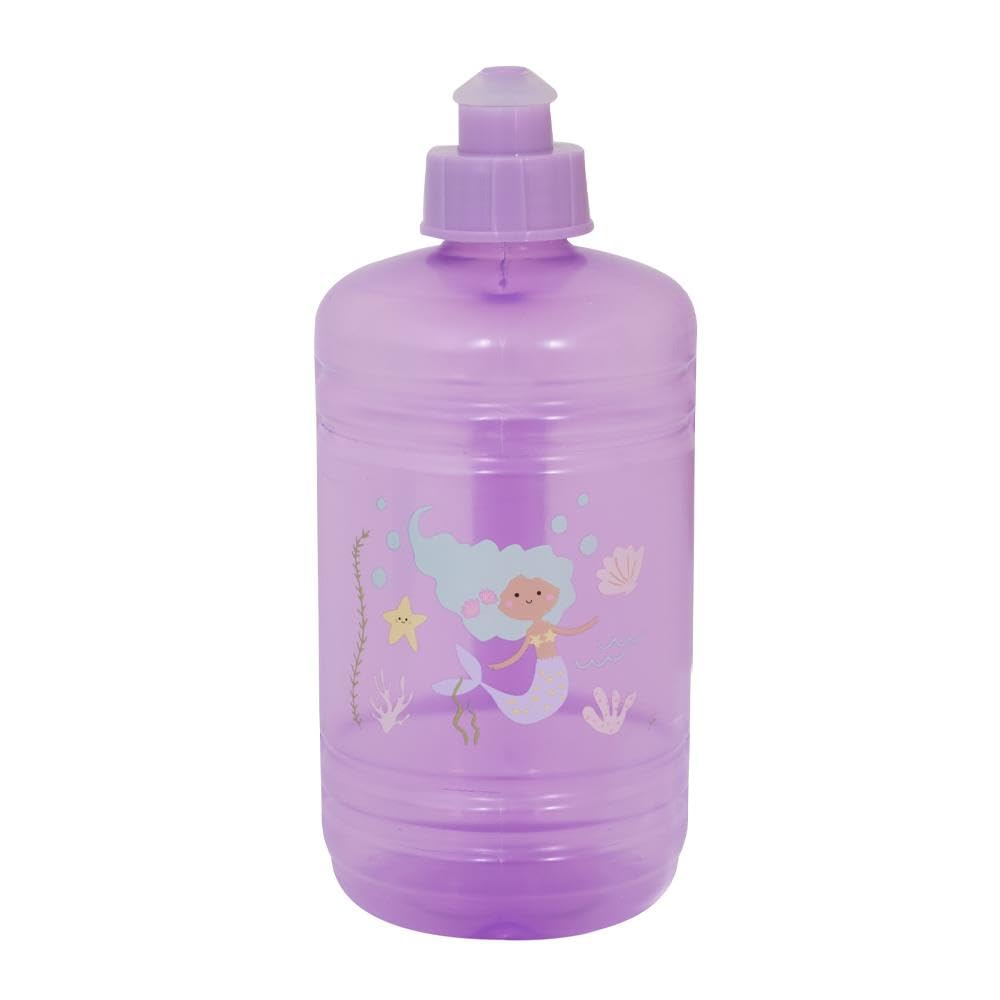 YöL Pink Mermaid Kids Sports Drinks Bottle With Handle Water Juice 450ml Pop Up Sipper Toddler