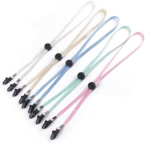 5 Pieces Adjustable Hat Strap Clips Windproof Strap Clips Cap Anti-Loss Strap Hat Chin Cord for Travel, Golfing, Fishing