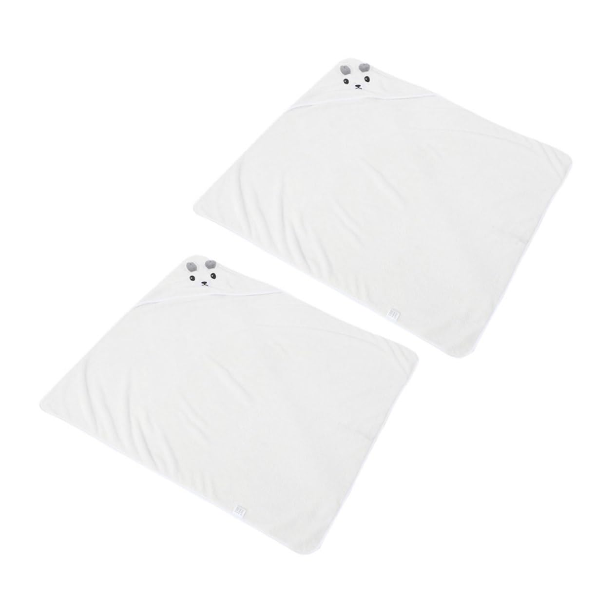 Sosoport 2Pcs Hooded Coral Fleece Bath Towels for Cute Animal Design Soft and Absorbent Bathing Towels for Beach Pool and Bathtub Use