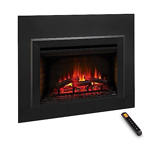 SimpliFire 30-Inch Electric Fireplace Insert, Large Black Surround, 42