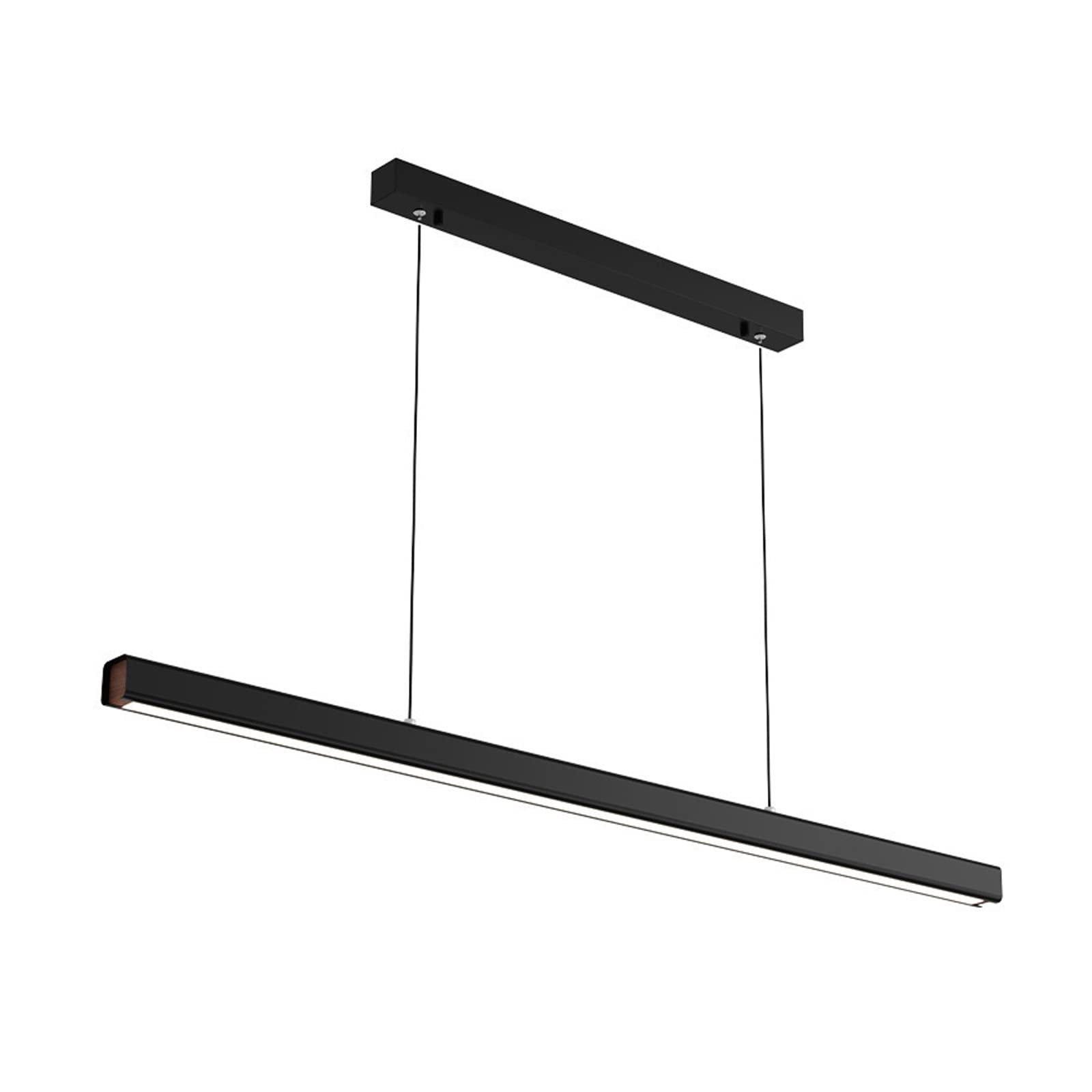 Lustre de bureau à LED géométrique noir suspension rectangulaire salon 120cm