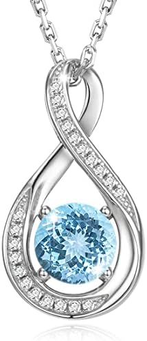 GEMLANTO 925 Sterling Silver February Birthstone Created Amethyst Necklace for Women, Birthday Anniversary Valentine's Day Jewellery Gifts for Her Women Girls, Adjustable Chain 40+5cm
